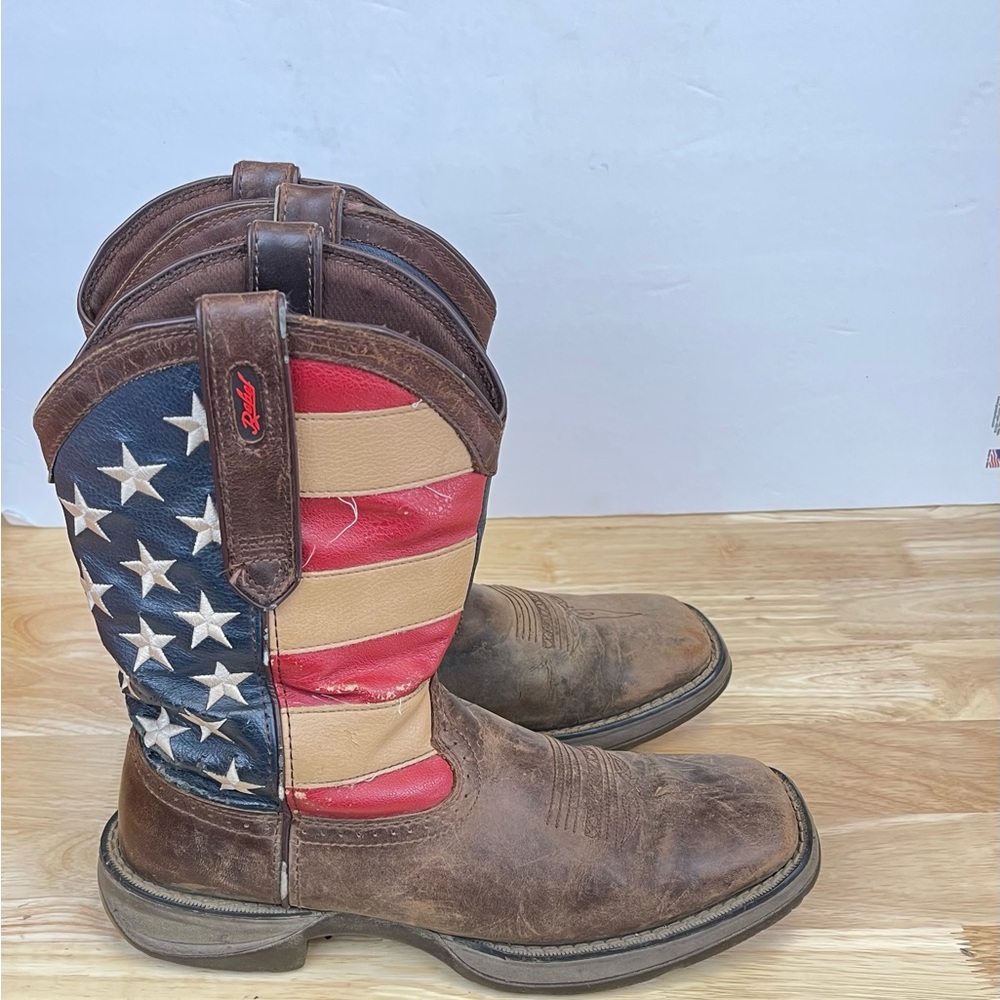 Durango Lady Rebel Patriotic American Flag Western Boots Women's Size 9.5EE